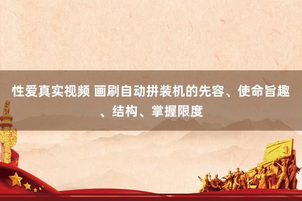 性爱真实视频 画刷自动拼装机的先容、使命旨趣、结构、掌握限度