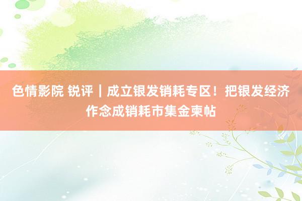 色情影院 锐评｜成立银发销耗专区！把银发经济作念成销耗市集金柬帖