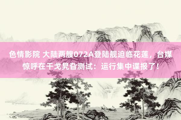 色情影院 大陆两艘072A登陆舰迫临花莲，台媒惊呼在干戈旯旮测试：运行集中谍报了！