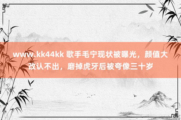 www.kk44kk 歌手毛宁现状被曝光，颜值大改认不出，磨掉虎牙后被夸像三十岁