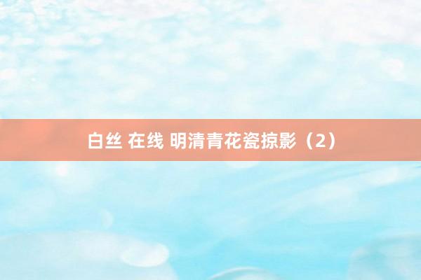 白丝 在线 明清青花瓷掠影（2）