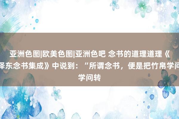 亚洲色图|欧美色图|亚洲色吧 念书的道理道理《毛泽东念书集成》中说到：“所谓念书，便是把竹帛学问转